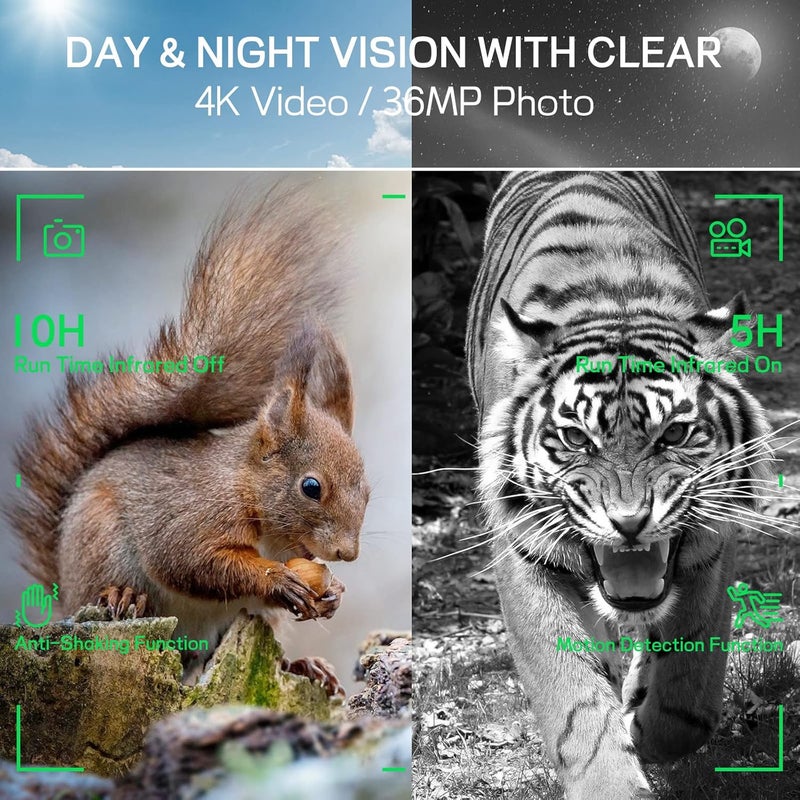 Anyork Night Vision Goggles for Adults, 4K Infrared Night Vision Binoculars with Rechargeable Battery and Anti-Shake Motion Detection for Camping - Image 3